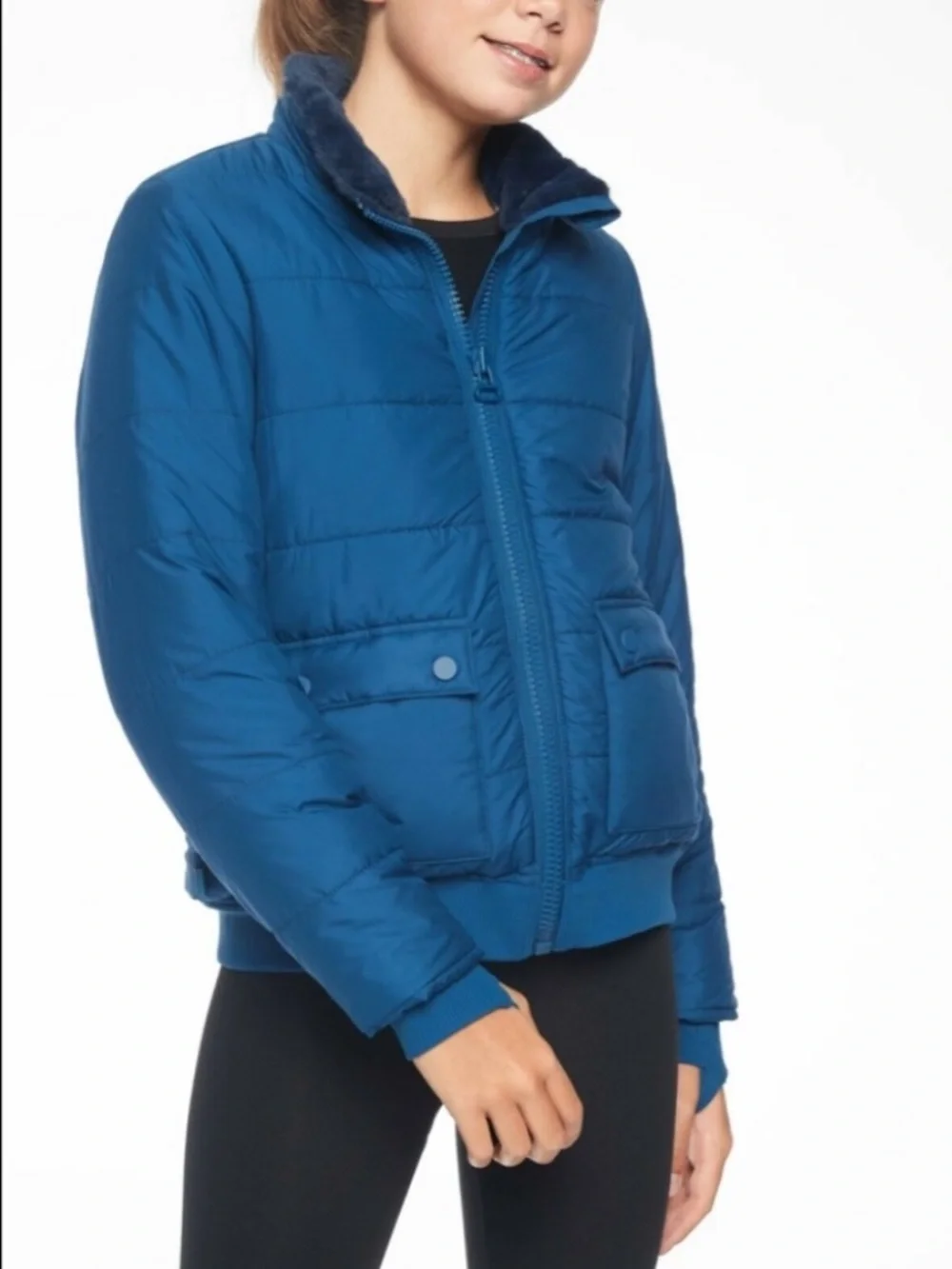 Athleta Girl • Warm Wishes Puffer Jacket Peacock